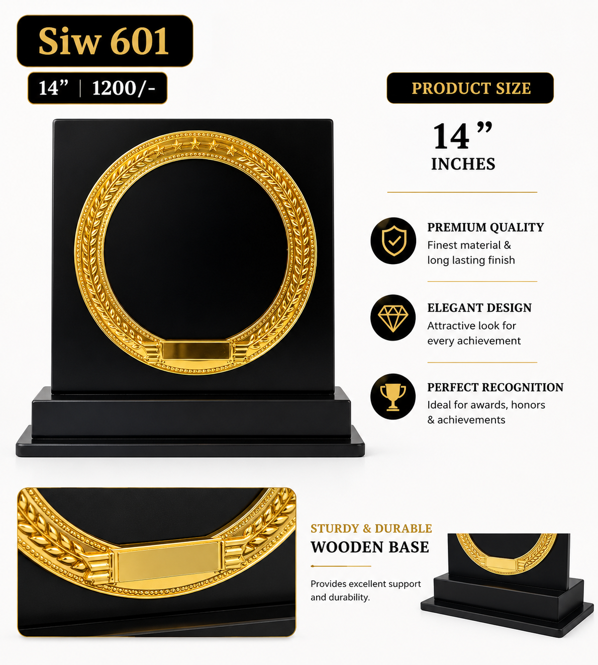 Premium Wooden Recognition Award