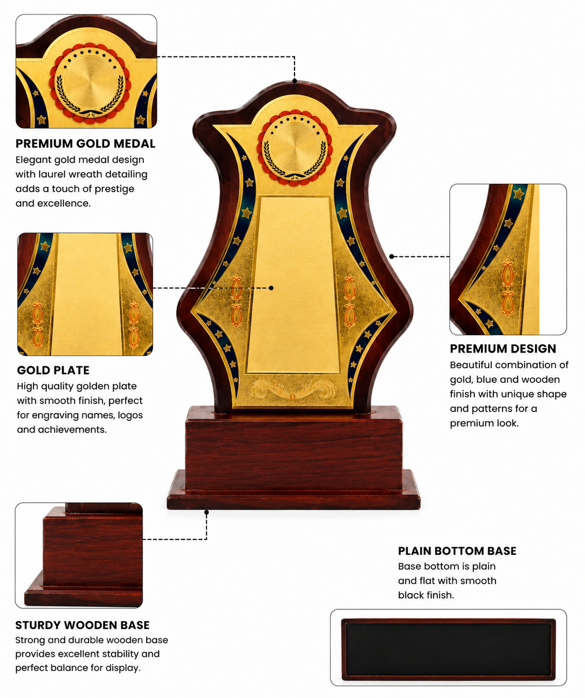 Premium Curved Wooden Trophy