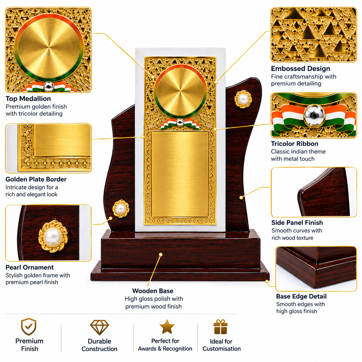 Tricolor Wooden Award 3