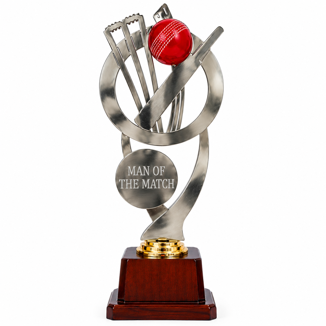 Si-3164 Man of the Match Cricket Metal Trophy